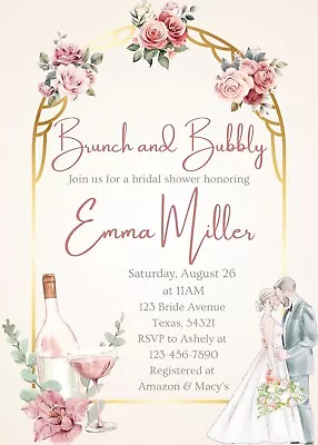 Personalized Digital Bridal Shower Invitation (You Print) 5x7 • £4.82