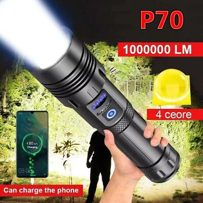 1000000 Lumens Super Bright LED Tactical Flashlight Rechargeable LED Work Light • $13.99