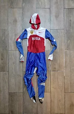 Spandex Hooded Running Suit. Extra Tigh And Very Shiny And Rare Suit. Sz S • £312.56