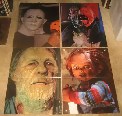 Horror  Poster Lot Of 13 Double Sided -  Freddy  Chucky  Michael Etc ! • $9.99