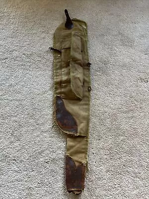 VINTAGE Military Rifle Bag Case Pack + Ammo Pouch Carrier POSSIBLY FROM 1930s • $16.96