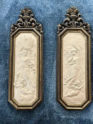 VTG 60'S MCM  Dart Industries Wall ART Plaques Goddess Angels Cherubs FLORAL • $21