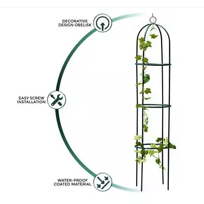 £10.85 • Buy 1.9m Outdoor Garden Metal Obelisk Climbing Plant Support Frame Trellis