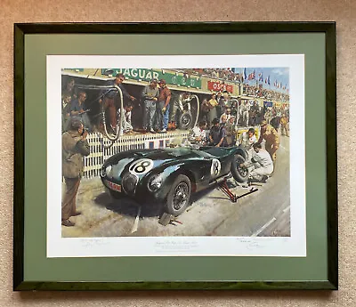 'jaguar Pit Stop'  Le Mans 1953 By Terence Cuneo (signed With Coa) • £475