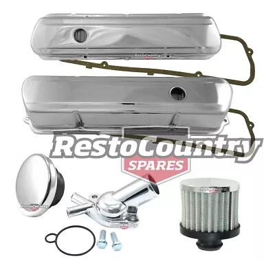 Holden V8 253 308 Chrome Rocker Covers 3.5  +Thermostat +Breather +Cap Kit • $199.90