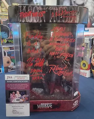 SIGNED McFarlane Movie Maniacs Freddy Jason Fish Tank JSA Robert Englund Hodder • $499