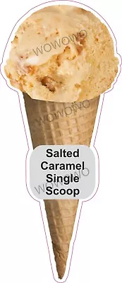 Ice Cream Van Sticker Salted Caramel Single Scoop Cone Waffle Trailer Decals • £3.95