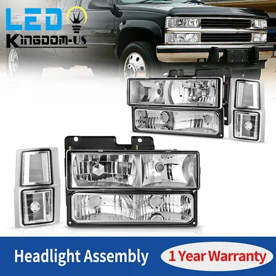 Headlights+Corner Signal Lamps For 94-99 Chevy C/K 1500/2500/3500 Chrome Housing • $68.50