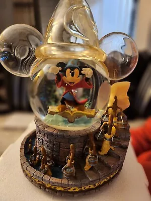 Rare!! Mickey Mouse Sorcerers Apprentice Musical/light Up Snow Globe  • £90