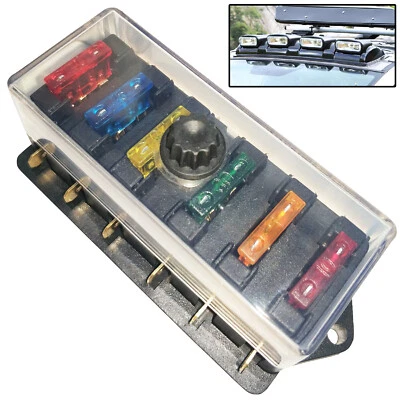 £6.99 • Buy 6 Way Car Blade Fuse Holder Box Block For Car Marine Boat Trailer RV 12V 24V 32V