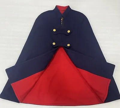 Vintage 1940’s Nurses Cape Navy Red Wool Hospital Clothing Co Philadelphia PA • $157.50