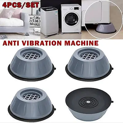 4pcs Washing Machine Support Mat Anti-Vibration Leg Stopper Foot Pad Feet Pads • £4.88