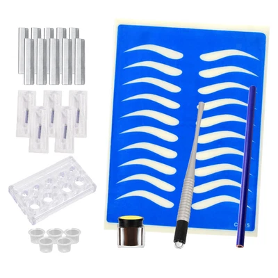 £9.41 • Buy Eyebrow Permanent Makeup Kit Tattoo Pen Practice Skin Pigment Cup Holder