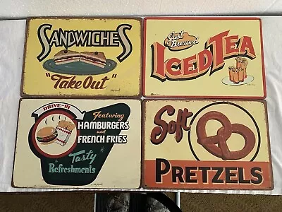 Vintage Lot Of 16  By 11  Drive-in Tasty Refreshments Marty Mummert Signs Cork • $79