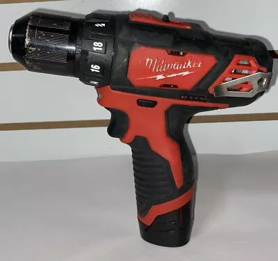 Milwaukee M12 12V 3/8  Cordless Drill/Driver 2407-20 Tool + 1.5Ah Battery • $34