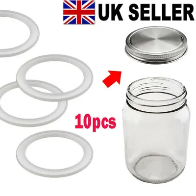£6.44 • Buy 10PCS Silicone Airtight Sealing Rings Gaskets For Mason Jar Lids Storage Cap UK