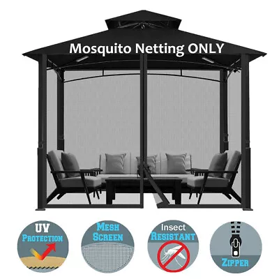 Replacement Mesh Mosquito Netting Screen Wall For 10'x10' 10'x12' 12'x12' Gazebo • $59.39