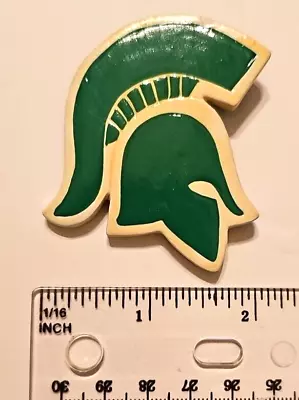 Vintage Handmade Wooden Michigan State Spartans GO GO Pin Brooch 2 Inch • $5.93