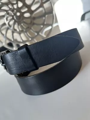 NICE! Diesel  Black Leather Belt. Made In Italy 90cm 36 (US) Signature Buckle • $27.50