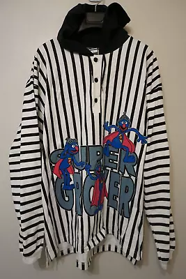 Vintage Sesame Street Super Grover Shirt Hoodie 90s Large XL • $116.96