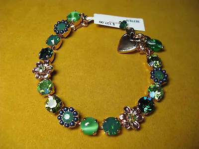 MARIANA JEWELRY BRACELET SWAROVSKI CRYSTALS FLOWER GREEN Rose Gold PL Flower • $173