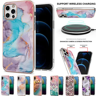 $14.89 • Buy For IPhone 13 12 Pro Max 7 8 Shockproof Marble Soft TPU Silicone Back Case Cover