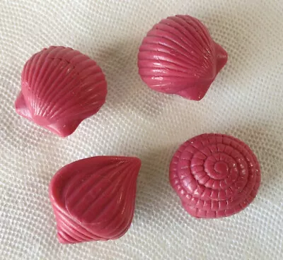 Vintage Burgundy Sea Shell Guest Soap Bath Decorative Soap Lot Of 4 • $5