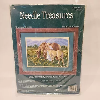 1998 Needle Treasures Beautiful Blondes Horses Mare Foal Needlepoint Kit #06661 • $29.97