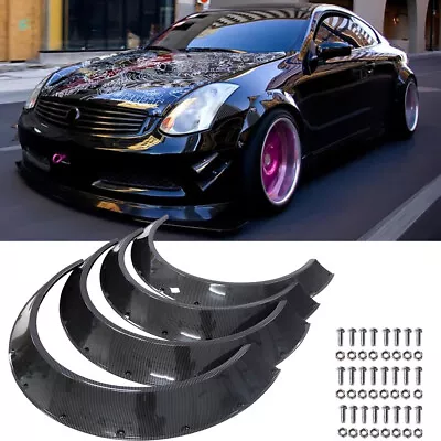 For Infiniti G35 G37 Coupe 4x 4.5  Carbon Fender Flares Extra Wide Wheel Arches • $99.09