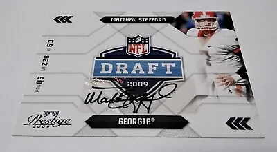 Matthew Stafford 2009 Playoff Prestige Draft Auto #18  /50  Georgia LA Rams • $170