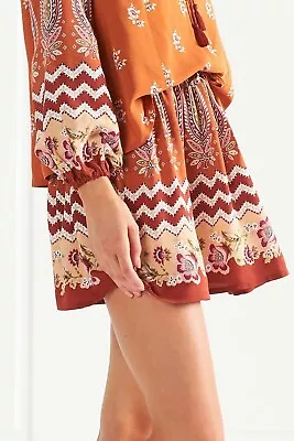 Tigerlily NWT Orange Boho Heloise Linen Blend Skirt Size 14 (rrp $119) • $40