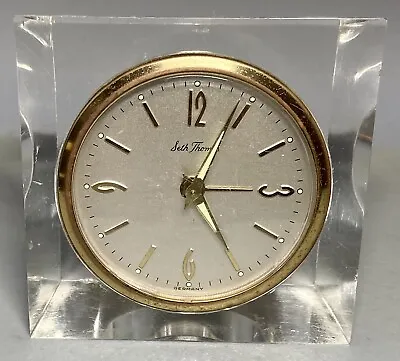 Vintage Seth Thomas Mechanical Wind Up Acrylic Lucite Alarm Clock Glow Dial *￼￼￼ • $20.69