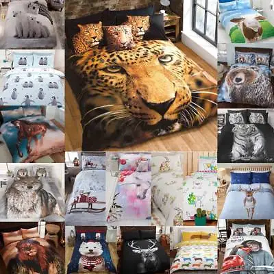 £23.99 • Buy Animal Photographic Print Duvet Quilt Cover Bedding Set & Pillowcases