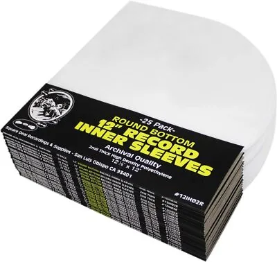 (500) 12” ROUND BOTTOM Vinyl Inner Sleeves 2mil Thick ARCHIVAL Quality - 12IH02R • $105.99