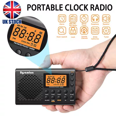 Portable FM/AM/SW Multiband Radio Receiver Digital Speaker Player W/ Headphones • £17.48