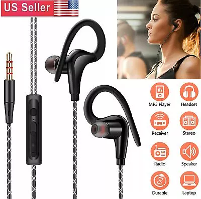 Wired In-Ear Sport Running Earphone Earbuds Over Ear Hook Headphone With MIC USA • $9.53