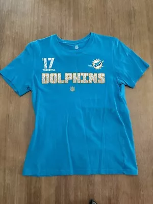 USED Miami Dolphins Aqua T Shirt Ryan Tannehill Size Youth Large  • $3.99