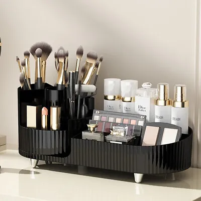 Plastic Rotating Makeup Brush Holder Pens Pot Beauty Box Stationery Storage Rack • £9.95