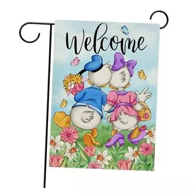 Welcome Spring Summer Cartoon Duck Decorative Garden Flag Daffodil 12  X 18  • $21.80