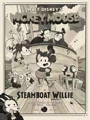 MONDO Steamboat Willie Variant By JJ Harrison Print Poster Mickey Mouse • $100