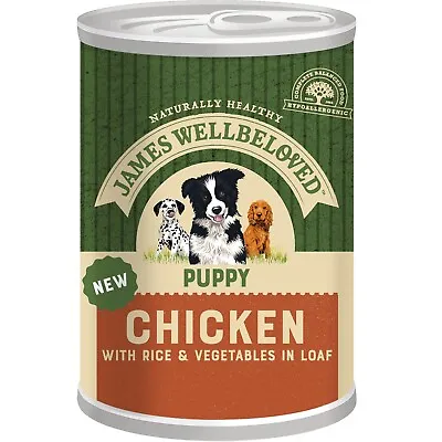 12 X 400g James Wellbeloved Puppy Wet Dog Food Tins Chicken Rice & Veg In Loaf • £30.99