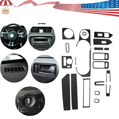 21Pcs Carbon Fiber Full Set Interior Decor Trim For Ford Mustang GT 5.0L 2013 • $66.89