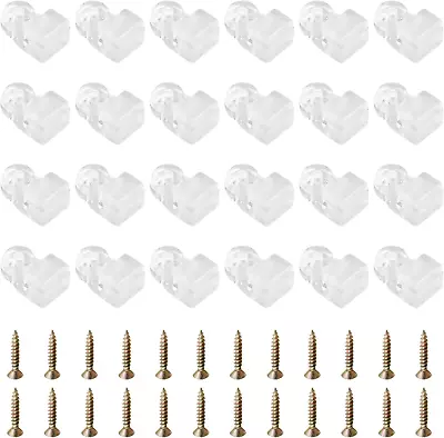 Glass Panel Clip 24 Pack Round Glass Retainer Clips Kit Plastic Glass Cabinet C • £15.61