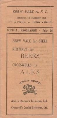£19.99 • Buy 1949/50    EBBW VALE V LOVELLS ATHLETIC