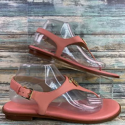 MICHAEL Michael Kors Mira Thong Sandal Size 10 Peach Leather Flat Sole Womens • $30