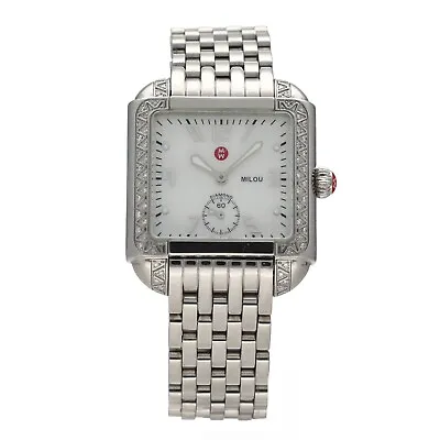 Michele Milou MW15A01A2025 Diamonds Steel Mother Of Pearl Quartz Women's Watch • $1155