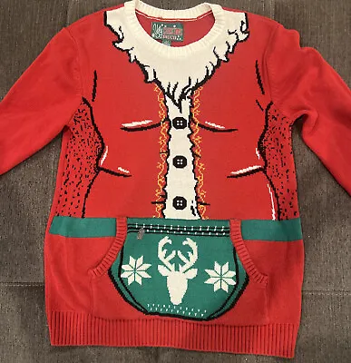 Ugly Christmas Sweater Brand  Santa’s Beard And Jacket Size Large Men’s • $13.83