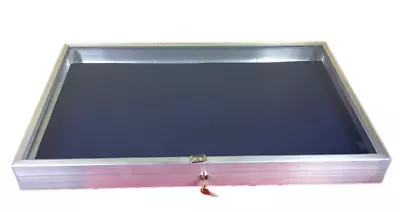 Aluminum Display Case Side Opening 22 X 34x31/4 Knives Cards Gun With BLUE LINER • $222.89