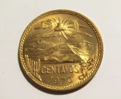 Mexico 1970 20 Centavoc Unc Coin • $12.99