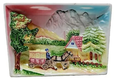 Mid-Century Ceramic Countryside Wall Plaque Hanging/Standing Decor Japan • $22.49